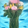 45 All' ombra di un vaso di fiori Marco, 2026, acrilico e olio su tela cm 45x30 